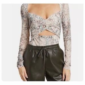 AFRM Snakeskin Printed Bodysuit - MEDIUM NWT